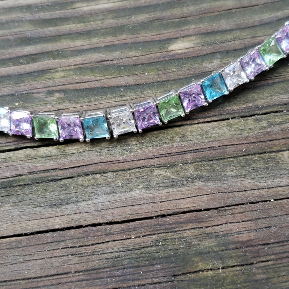 Sterling silver cubic zirconia bracelet